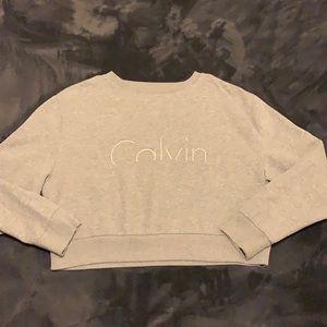 Calvin Klein crop top crew neck sweatshirt